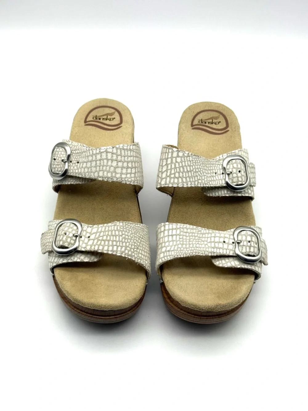 Dansko Sophie Buckle Sandal Clog White Croc EU 39 US 8.5-9